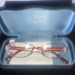 Gucci Eyeglasses with Case - Orange and Gold
